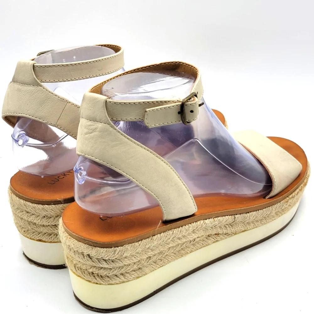 Lucky Brand Elegant Cream Platform Sandals SIZE‎ 7.5. #1514